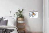 Affiche textielposter Robin sur une branche enneigée 60x40 cm