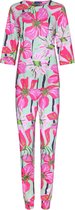 Roze bloemen dames pyjama Pastunette - Groen - Maat - 52