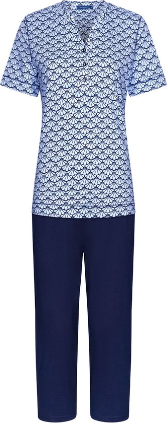 Pastunette - Graphics - Dames Pyjamaset - Blauw - Katoen - Maat 36