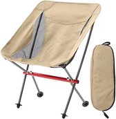 opvouwbare campingstoel, volledig aluminium frame, compact en draagbaar met draagtas voor wandelen, festivalreizen, strandvissen, backpacken (beige)