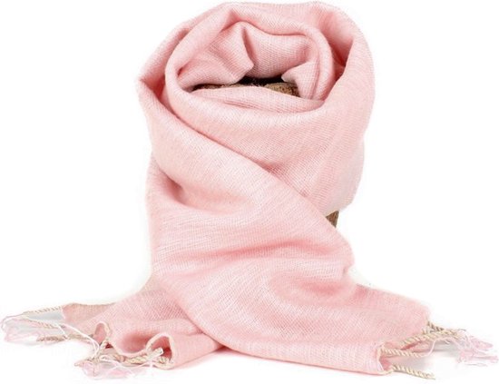 Sjaal 140x30 cm wol-look roze