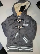 Warme vest met wol voor kinderen - strepen - donker grijs - 14 jaar