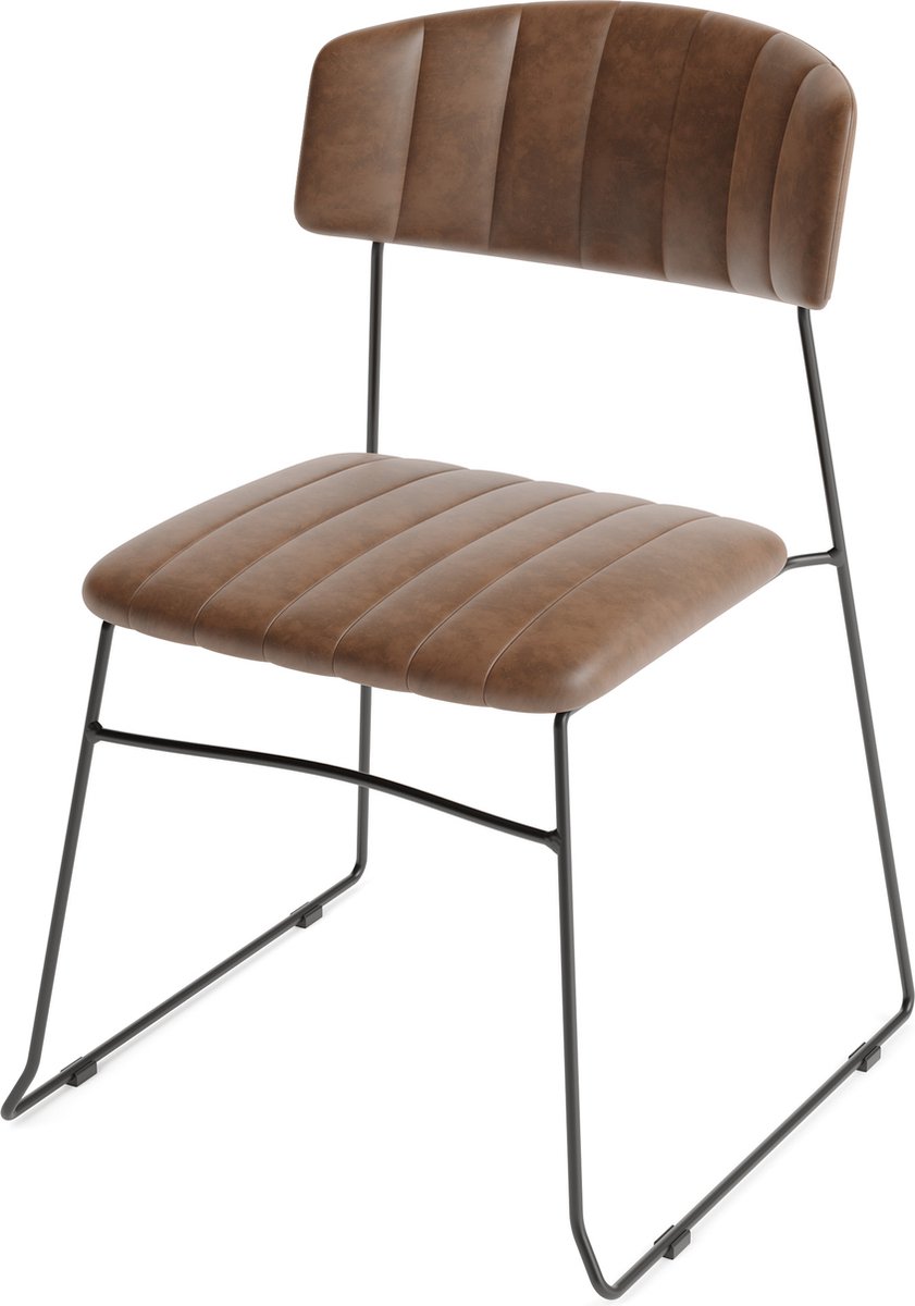 Mundo Chair Cognac Edition - Stoel - Eetkamerstoel - Stalen Poten - Premium Editie - Comfortabel