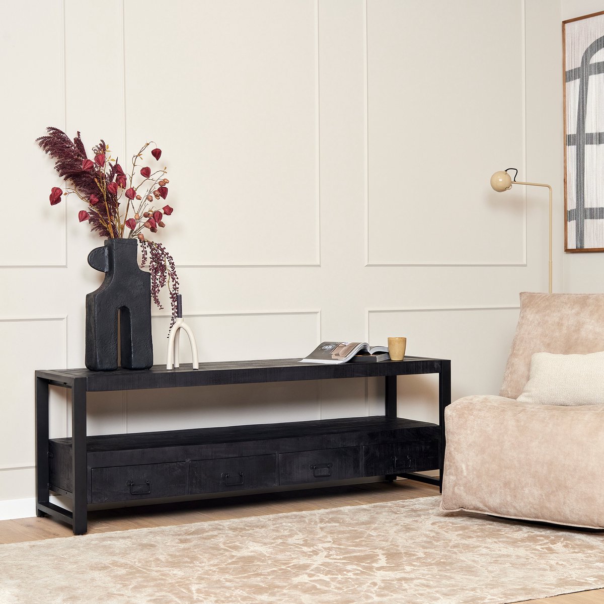 Starfurn Tv meubel Boaz - 180 cm - zwart