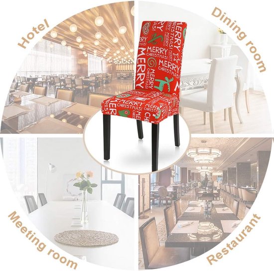 MOLVCE Stoelhoezen, set van 6, jacquard, stretch, moderne universele schommelstoel, eetkamerstoelen, wasbaar, afneembaar, voor eetkamer, hotel, banket, feesten, decoratie, bruiloft, donkergrijs