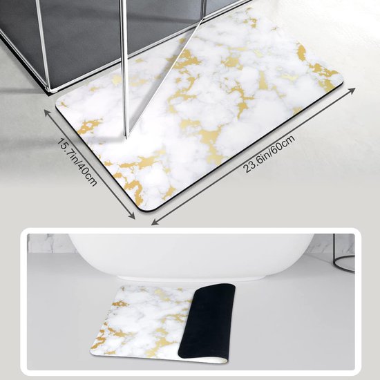 Stenen kraanmat voor gootsteen, diatomiet sneldrogende stenen lade, voorkomt vocht, super absorberende gootsteenbeschermer, spatbescherming voor