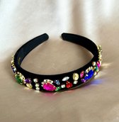 Haarband Eve - Glitter - Gekleurde Steentjes - Diadeem - Tiara - Cocktail Party - Diner - Gala - Feestelijk - Dames - Meisjes - Haaraccesoire - Haar - Accessoire - Accesoires - Mode - Fashion - Verjaardag - Cadeau - Birthday - Design - Party