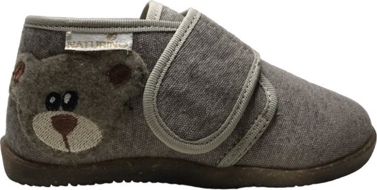 Naturino - Carillon Or - Mt 28 - velcro beer canvas pantoffel- Grijs -vegan