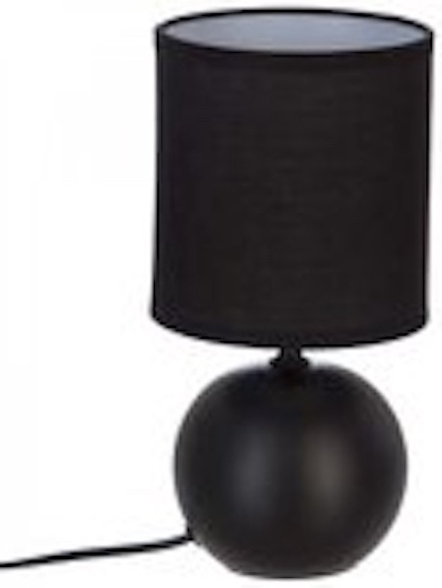 Absolu Chic-Keramische Lamp - Tafellamp - Nachtkast-Nachtlamp-Bureaulamp-E14-230v-Zwart