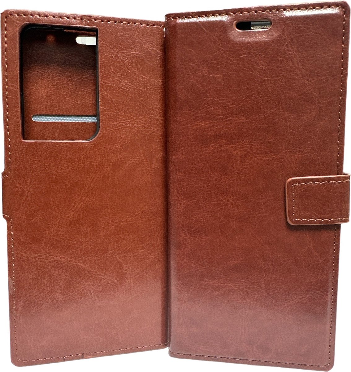 Portemonnee Book Case Hoesje Geschikt voor: Samsung Galaxy S20 Ultra bruin