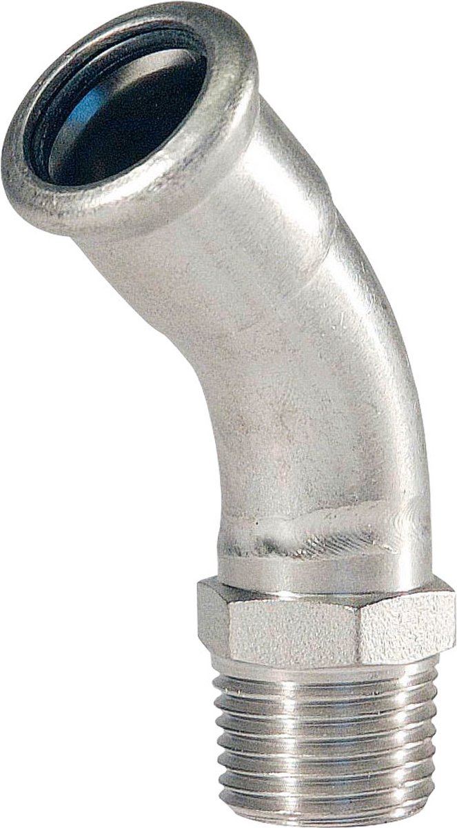 BONFIX bocht 45° 15 mm 1/2 inch M-Press RVS