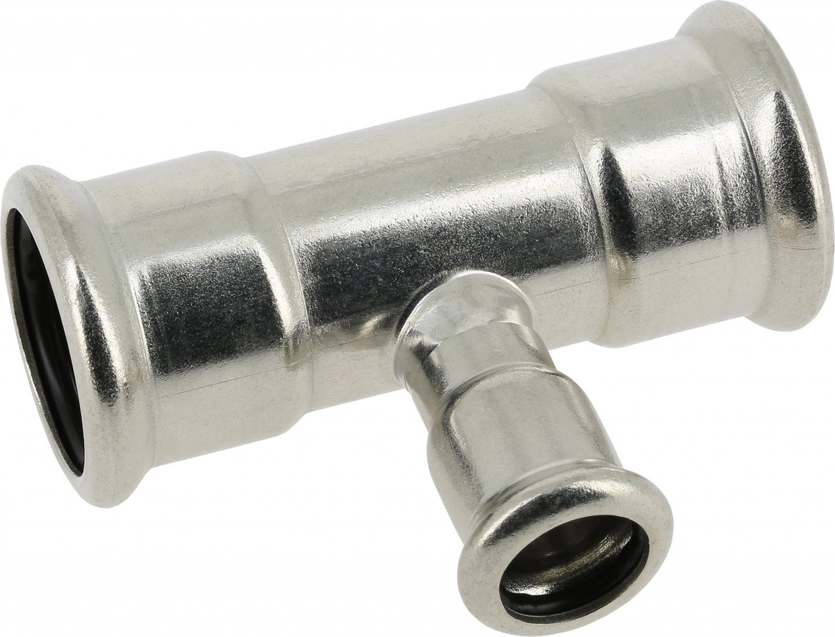 Bonfix Press - RVS 316 - perskoppeling - T-koppeling - verlopend - 22 x 18 x 22 mm - 3 x Press - KIWA - DVGW - WRAS keur
