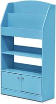 Magazine/bibliothèque pour enfants avec armoire à jouets, bois, bleu clair, 24 x 24 x 110,01 cm