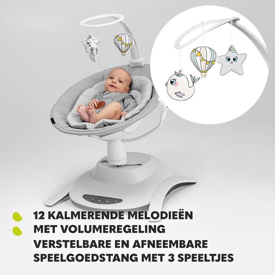 Schommelstoel - Elektrische Babyschommel - Elektrisch draaibaar wipstoeltje - Elektrische wipstoel - Baby Swing — afbeelding 3
