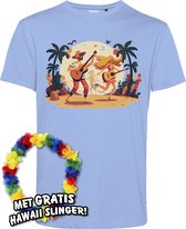 T-shirt Hippies Tropical | Toppers in Concert 2024 | Club Tropicana | Hawaii Shirt | Ibiza Kleding | Lichtblauw | maat 4XL