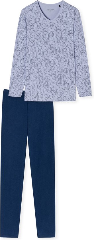 Schiesser Pyjama lange broek - 815 Blue - maat 38 (38) - Dames Volwassenen - 100% katoen- 180062-815-38