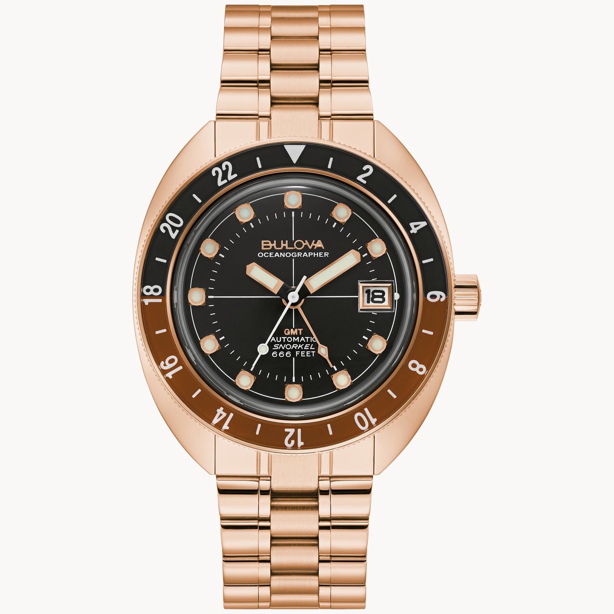 Bulova Oceanographer 97B215 Horloge - Staal - Rosékleurig - Ø 41 mm