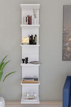 SNS Home, MDF Wandmontage Boekenkast, Decoratieve Plank, Wandplank, Wit, Wandmontage, MDF 6 Planken