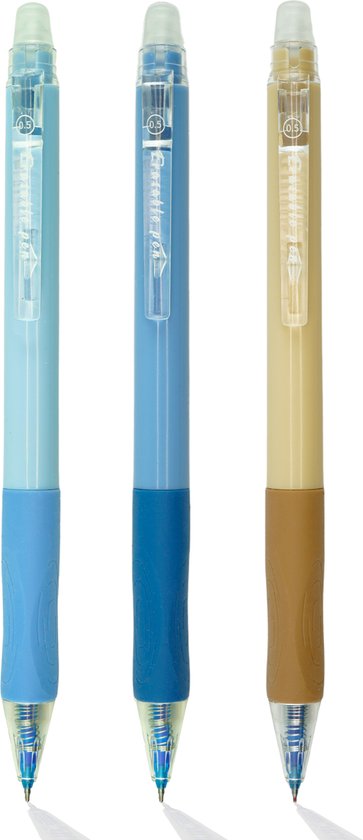 Foto: Ainy pastel blauw uitwisbare pen set van 3 blauwe uitgumbare pennen voor in je etui kawaii balpen middelbare schoolspullen balpennen