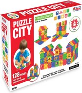 DEDE- Bouwstenen Puzzel Stad 3D-puzzelblokken-DIY Creatieve Modelfiguren Educatief Kinderspeelgoed- 128 Stuks
