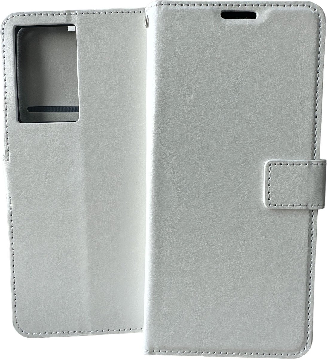 Portemonnee Book Case Hoesje Geschikt voor: Motorola Moto G200 5G - Wit