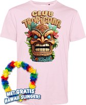 T-shirt Tiki Masker | Toppers in Concert 2024 | Club Tropicana | Hawaii Shirt | Ibiza Kleding | Lichtroze | maat XXXL