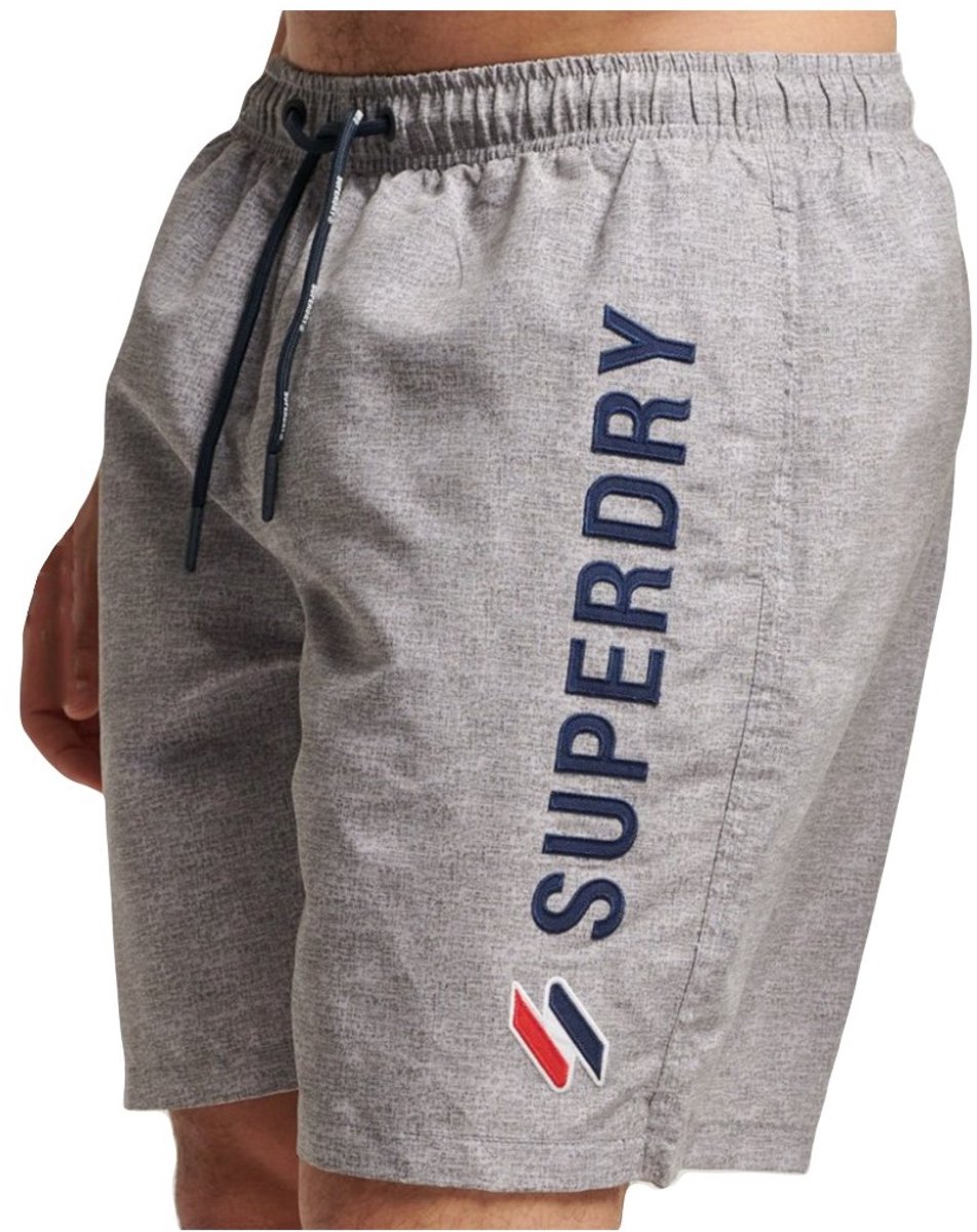 SUPERDRY Code Applque 19Inch Zwemshort Heren Grit S Grijs