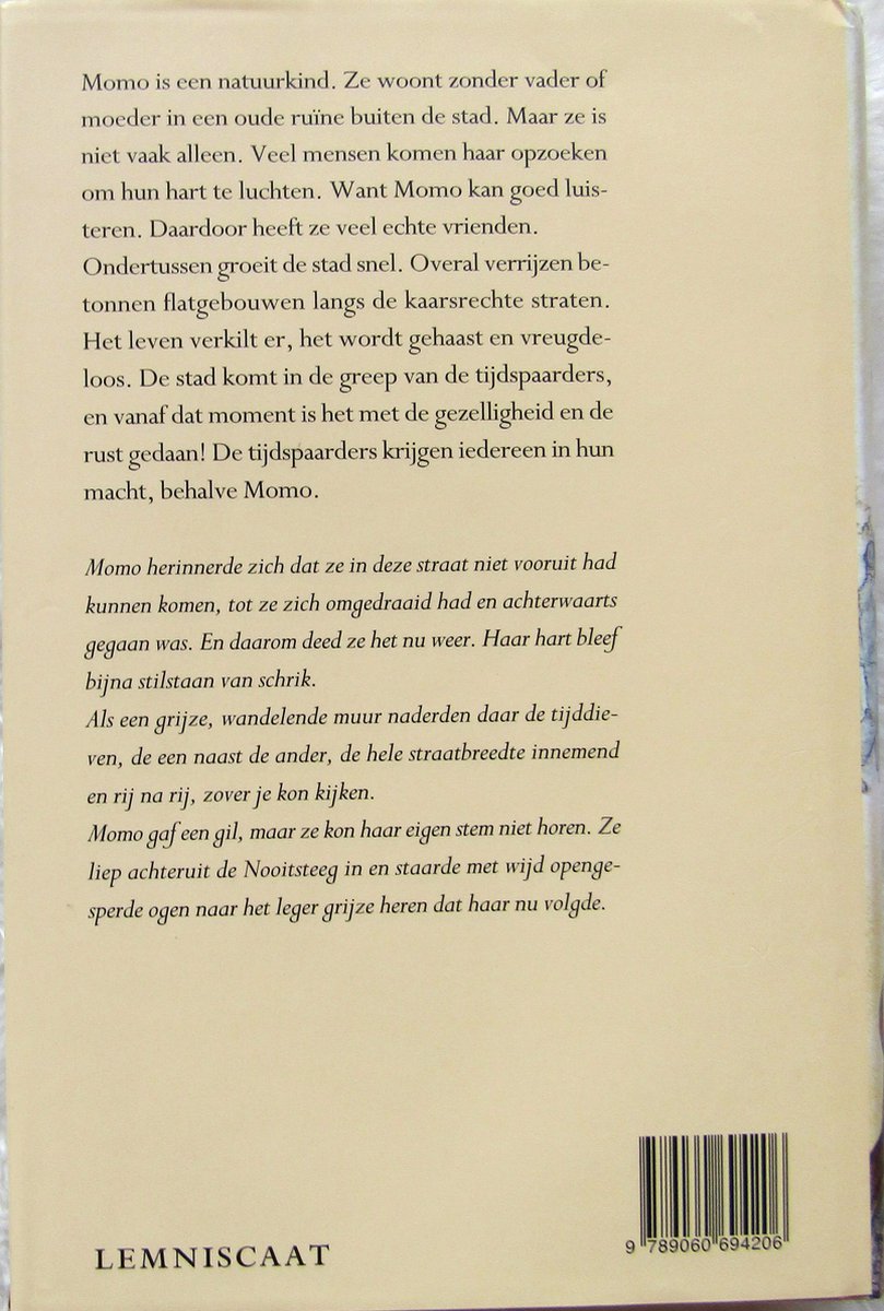 Momo en de tijdspaarders - back cover
