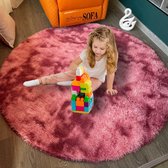 Shaggy Hoogpolig tapijt, rond, voor kinderkamer, woonkamer, slaapkamer, hoogpolig, tapijt, hoogwaardig, hoog onderhoudsvriendelijk, draaddichtheid, , kindertapijt voor kinderen en