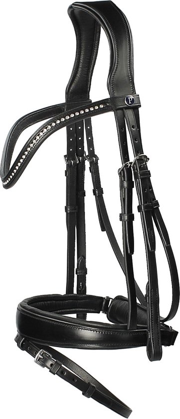 Bride De Dressage Ergonomique Rembourrée Benz Equestrian - Noir, Avec