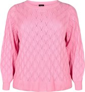 ZIZZI MELSA, L/S, BOATNECK PULLOVER Dames Blouse - Pink - Maat S (42-44)