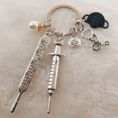 Creative Medical Tool Charm Keycahin, Stethoscoop Spuit Masker Sleutelhanger Voor Verpleegkundige Souvenir Geschenken