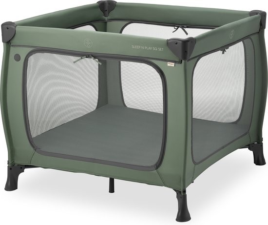 Hauck Sleep N Play SQ Set - Campingbedje - Extra grote doorgang - Dark Green