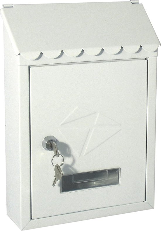 Brievenbus wandbrievenbus V10 zilverkleurig poedercoating post postbox postvak mailbox