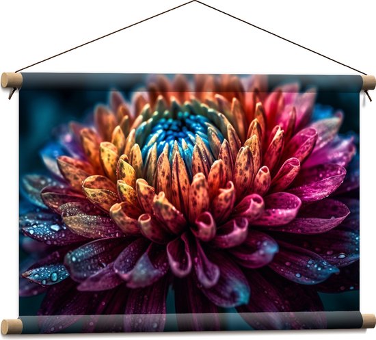 Textielposter - Bloem - Kleuren - Natuur - Druppels - 60x40 cm Foto op Textiel