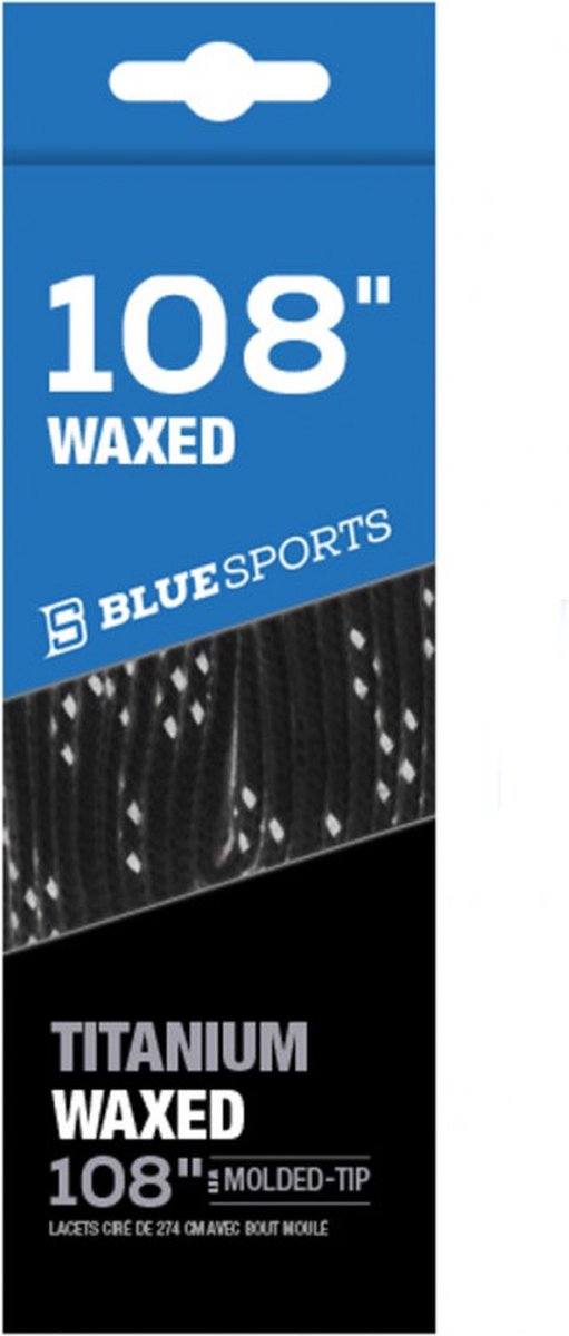 Blue Sports - waxed veters 108inch - 274cm zwart voor ijshockeyschaats