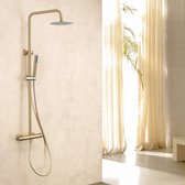 LOMAZOO Regendouche Set Goud - Regendouche Met Thermostaatkraan Met Handdouche Met Slang [ORLEAN]
