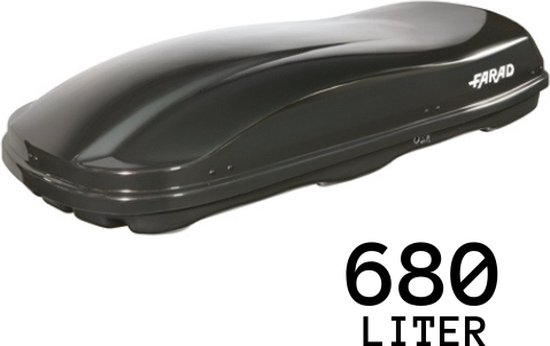 Farad dakkoffer – 680L – hoogglans zwart – 210x100x42 cm