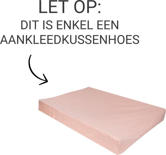 MamaLoes - Aankleedkussenhoes - Badstof - Light Pink - Excl. Aankleedkussen — afbeelding 3
