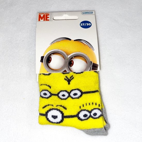Minions sokken Geel ogen-Maat 31- 34