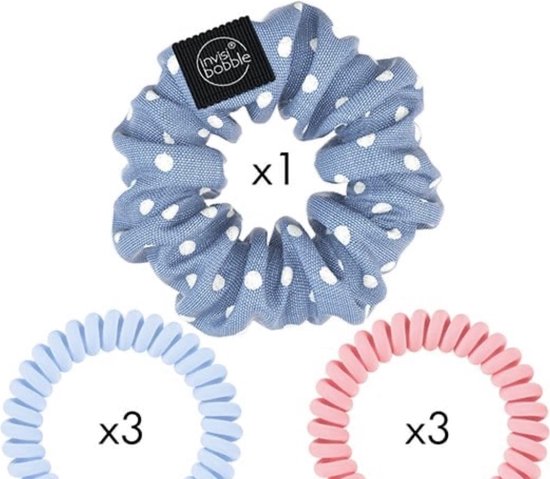 Invisibobble Value Pack - J'ai du bleu pour toi - 7 chouchous - Coffret cadeau - Essentiels Perfect