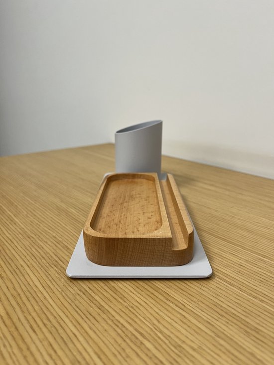 Organiseur de Bureau Furni24 Porte-stylos, Porte-téléphone (10 x 10 x 25 cm, Grijs