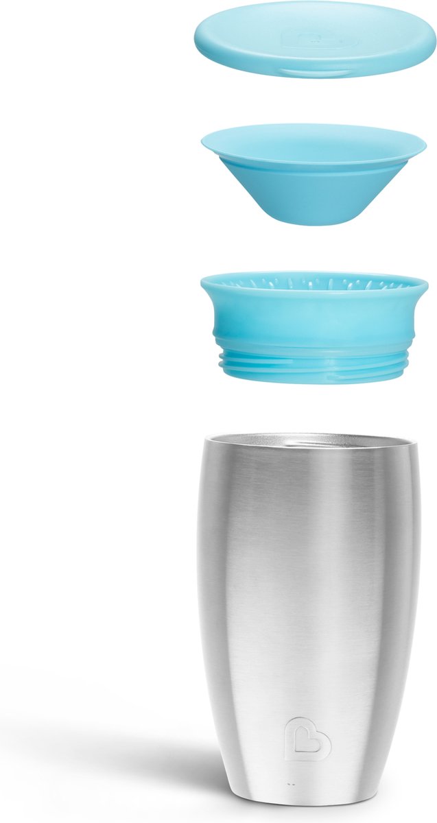 Munchkin Miracle® 360° Roestvrijstalen Sippy Cup - Koelt tot 10 uur - Anti-Lek Drinkbeker - 266ml - Blauw van Munchkin — afbeelding 2