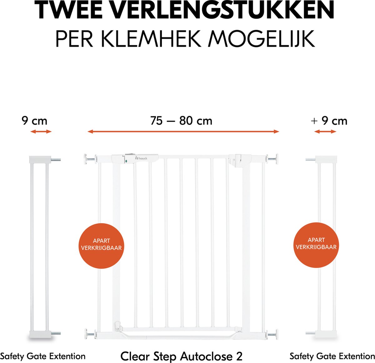 Hauck Safety Gate verlengstuk traphekje - 9 cm - Wit – foto 2