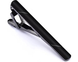 Dasspeld - Stropdas Clip - Striped Dasclip - Zwart