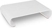 houten monitorstandaard - Verhoger voor laptop of beeldscherm - Organizer voor bureau of kantoor - Standaard van eikenhout - Wit