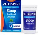 Valdispert Slaap Smelttablet met 30 smelttabletjes en een citroenmelisse afbeelding. Flesje met witte dop.