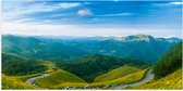 Poster (Mat) - Bergen - Landschap - Wolken - Groen - 100x50 cm Foto op Posterpapier met een Matte look