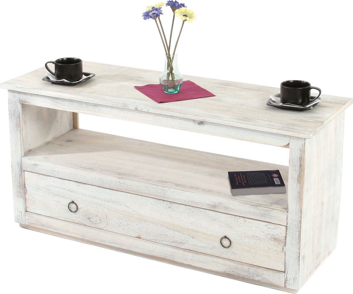 Cosmo Casa Salontafel - Bijzettafel voor de woonkamer - in Shabby - Look - Vintage stijl - Wit