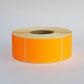 Blanco Stickers op rol 1000ex. 70x45mm oranje